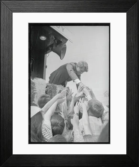 Framed Print : Robert F. Kennedy Shaking Hands From Crowd Framed Print : Robert F. Kennedy Shaking Hands From Crowd