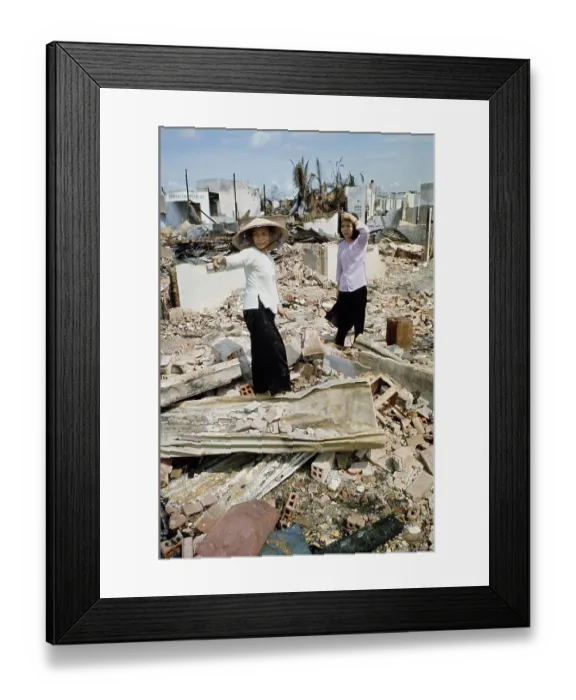 Framed Print : War Damage In Cholon, Saigon