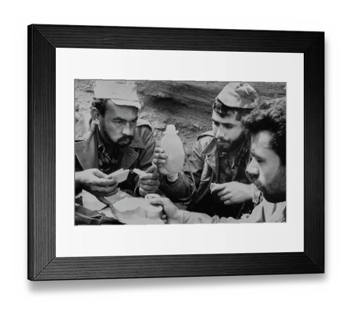 Framed Print : Fedayeen Fighters Eating Framed Print : Fedayeen Fighters Eating