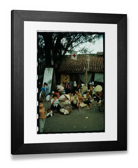 Framed Print : Vietnamese Families Living in Rubble Framed Print : Vietnamese Families Living in Rubble