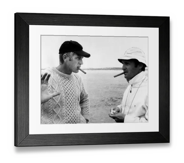 Framed Print : Steve McQueen and Norman Jewison Framed Print : Steve McQueen and Norman Jewison