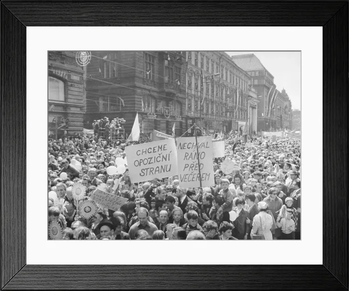 Framed Print : Anti-Communist Protest W / Signs Gen View Framed Print : Anti-Communist Protest W / Signs Gen View