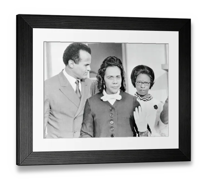 Framed Print : Coretta Scott King Walking With Performer Harry Belafonte Framed Print : Coretta Scott King Walking With Performer Harry Belafonte