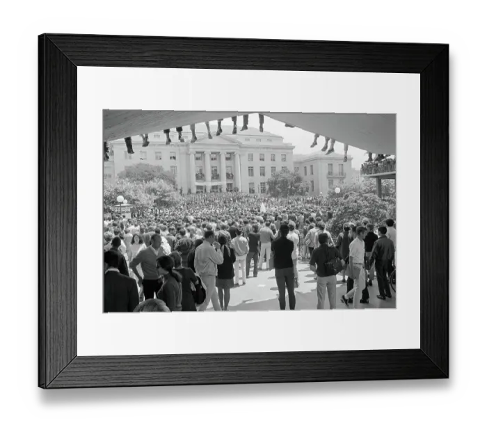 Framed Print : Crowds Attending Anti-Draft Commencement