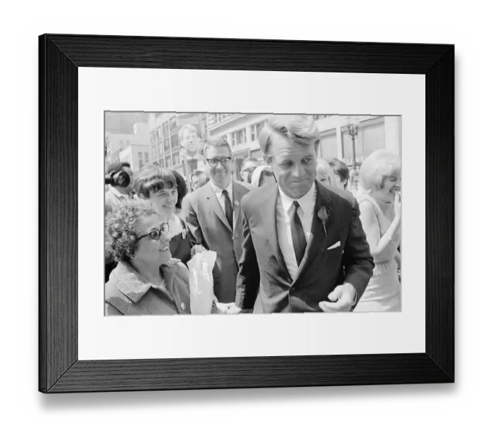 Framed Print : Robert F. Kennedy Walking Through Crowd of Supporters Framed Print : Robert F. Kennedy Walking Through Crowd of Supporters