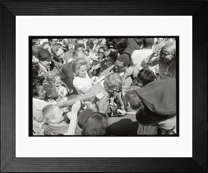 Framed Print : Robert F. Kennedy in Crowd of Supporters