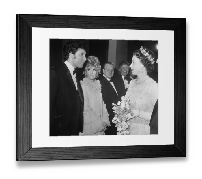 Framed Print : Dusty Springfield with Tom Jones and Queen Elizabeth Framed Print : Dusty Springfield with Tom Jones and Queen Elizabeth