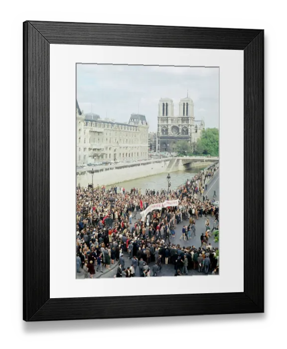 Framed Print : Protesters Marching in Paris