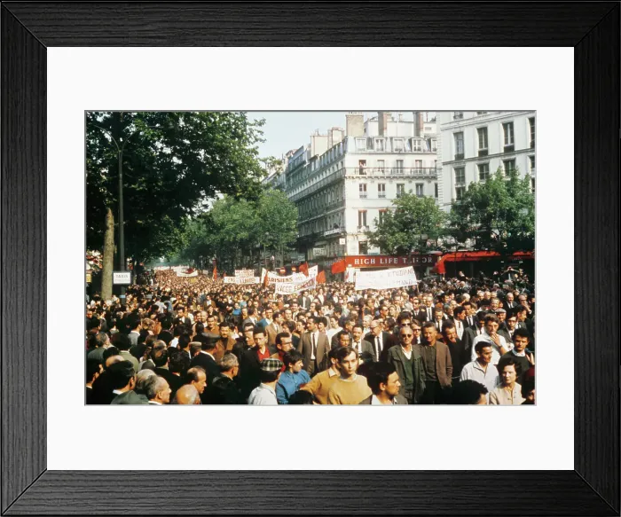 Framed Print : Protesters Marching in Paris Framed Print : Protesters Marching in Paris