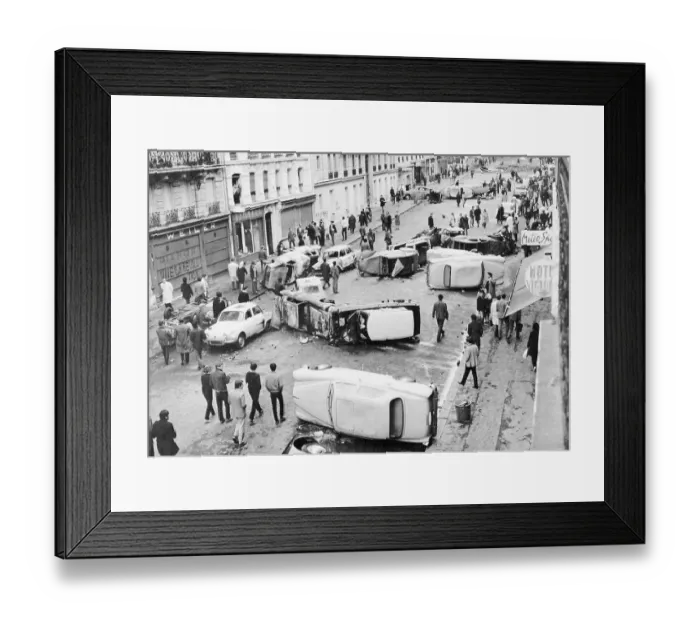 Framed Print : Barricades Made Of Overturned Cars Framed Print : Barricades Made Of Overturned Cars