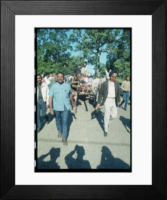 Framed Print : Ralph D. Abernathy Walking in Front of Wagon and Followers Framed Print : Ralph D. Abernathy Walking in Front of Wagon and Followers