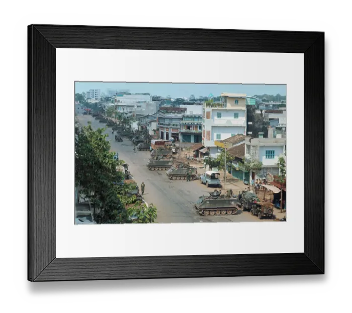 Framed Print : Aerial View of Army Tanks in Cholon Framed Print : Aerial View of Army Tanks in Cholon