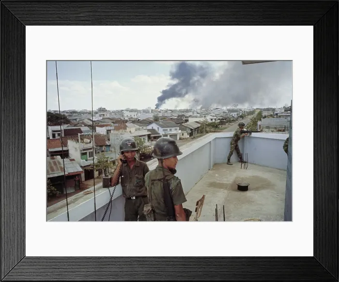 Framed Print : Soldiers On Rooftop, Saigon Framed Print : Soldiers On Rooftop, Saigon