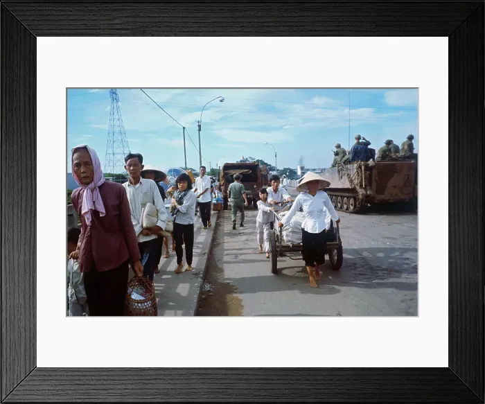 Framed Print : Vietnamese Fleeing Their Homes Framed Print : Vietnamese Fleeing Their Homes