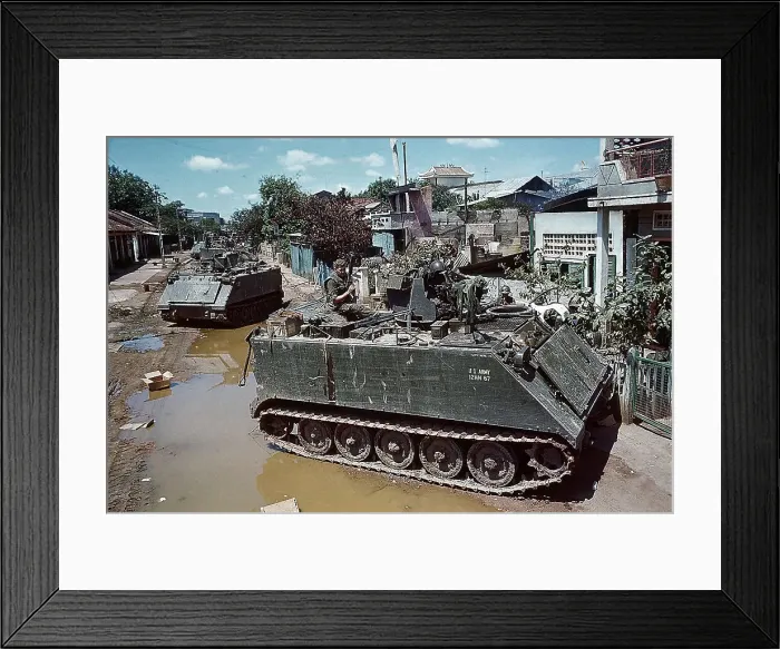 Framed Print : Tanks and Armored Vehicles Forming Barricade Framed Print : Tanks and Armored Vehicles Forming Barricade