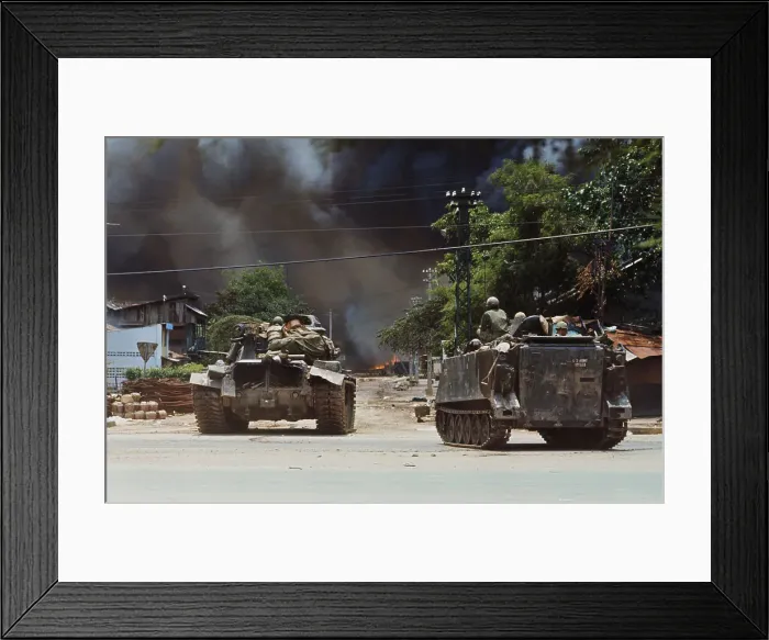 Framed Print : United States Tanks Blocking Area of Cholon Framed Print : United States Tanks Blocking Area of Cholon