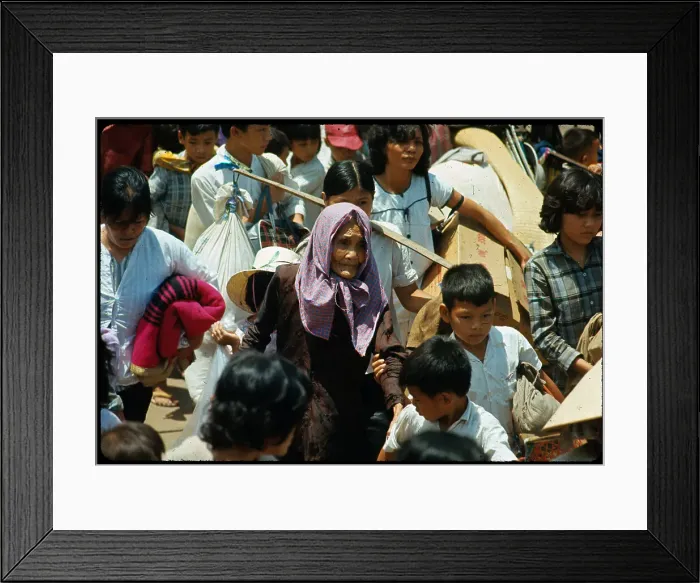 Framed Print : Vietnamese Refugees Escaping Battle Framed Print : Vietnamese Refugees Escaping Battle