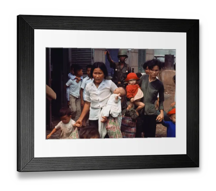 Framed Print : Refugees Fleeing Viet Cong Framed Print : Refugees Fleeing Viet Cong