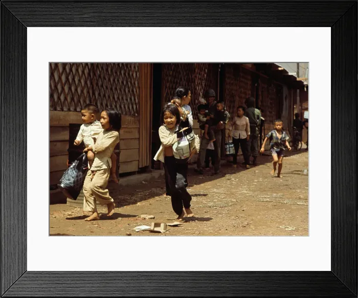 Framed Print : Refugees Fleeing Viet Cong 1968 Framed Print : Refugees Fleeing Viet Cong 1968