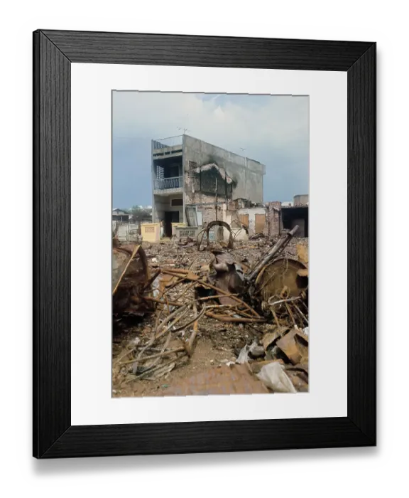 Framed Print : Aftermath Of Viet Cong Offensive Framed Print : Aftermath Of Viet Cong Offensive