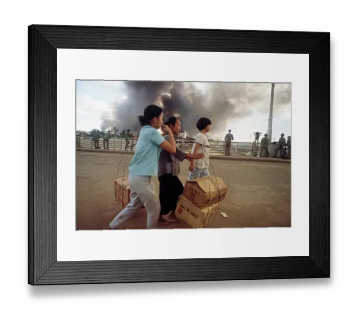 Framed Print : Civilians Fleeing Fighting In Saigon Framed Print : Civilians Fleeing Fighting In Saigon