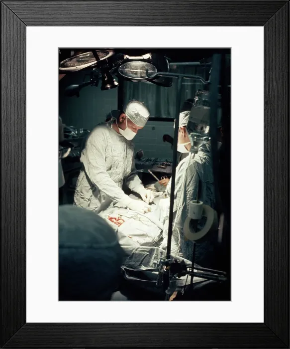 Framed Print : Dr. Denton Cooley at work at St. Luke's Hospital, Houston, Texas Framed Print : Dr. Denton Cooley at work at St. Luke's Hospital, Houston, Texas