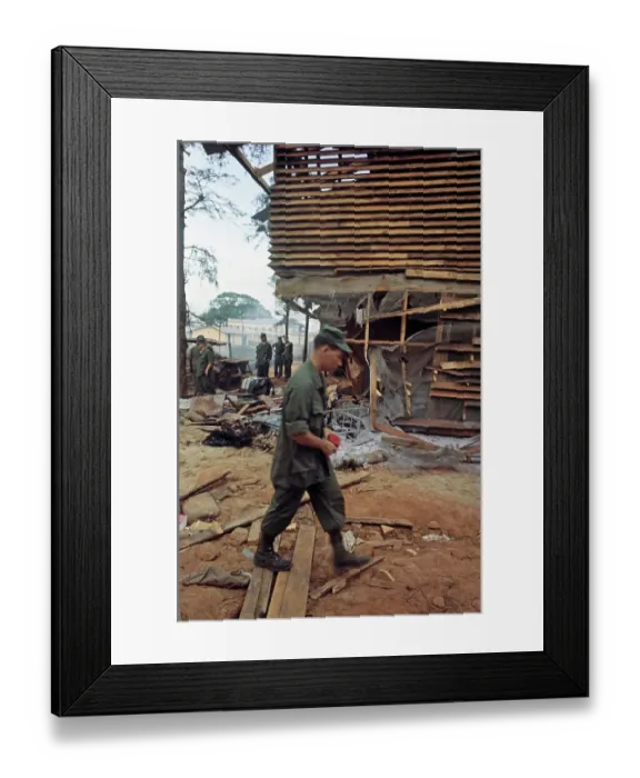 Framed Print : Rocket Damage, Vietnam