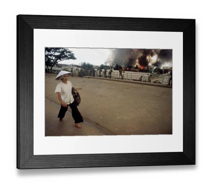 Framed Print : Woman And Soldiers In Saigon Framed Print : Woman And Soldiers In Saigon