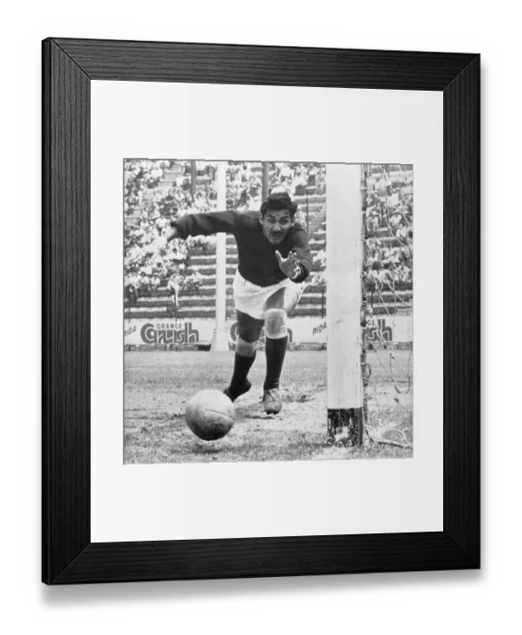 Framed Print : Antonio Carbajal Jumps To Prevent Goal Framed Print : Antonio Carbajal Jumps To Prevent Goal