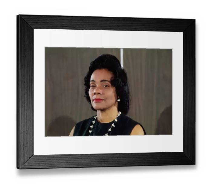 Framed Print : Portrait of Coretta Scott King Smiling Framed Print : Portrait of Coretta Scott King Smiling