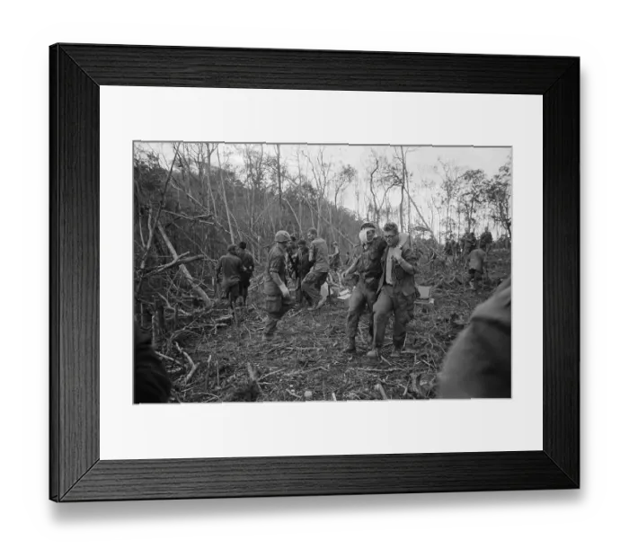 Framed Print : Soldiers Helping Wounded Buddies Framed Print : Soldiers Helping Wounded Buddies