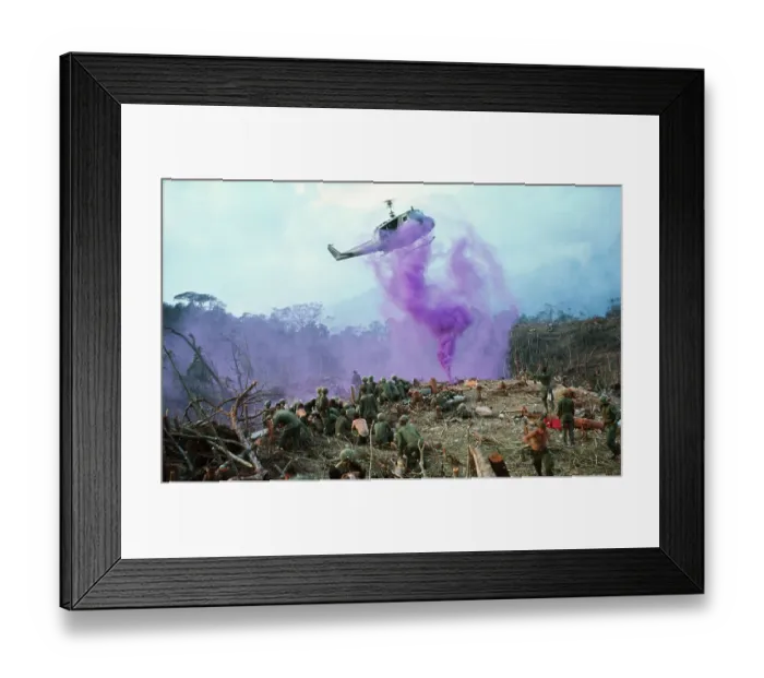 Framed Print : Smoke Flares Guiding a Helicopter to Its Landing Spot Framed Print : Smoke Flares Guiding a Helicopter to Its Landing Spot
