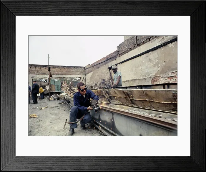 Framed Print : Dismantling Store Ruins Framed Print : Dismantling Store Ruins