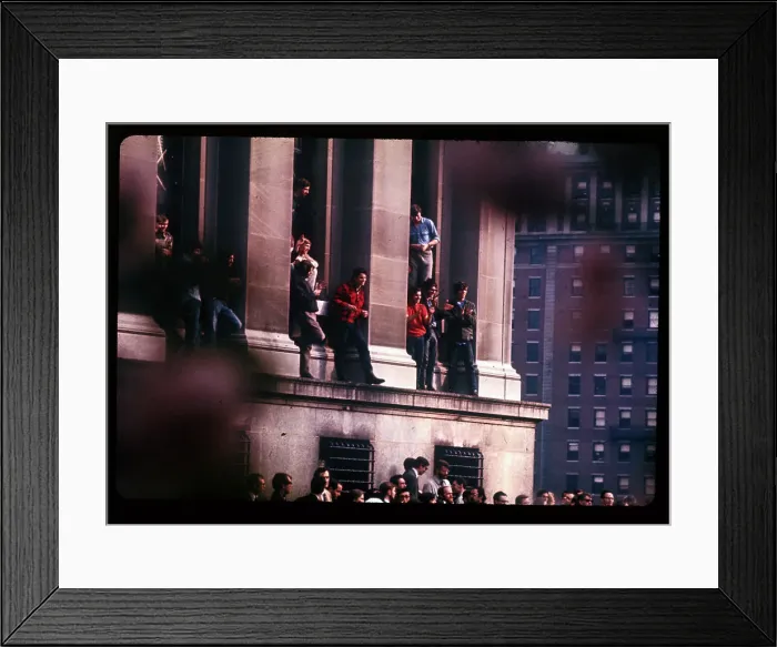 Framed Print : Students Outside Dormitory During Protest Framed Print : Students Outside Dormitory During Protest