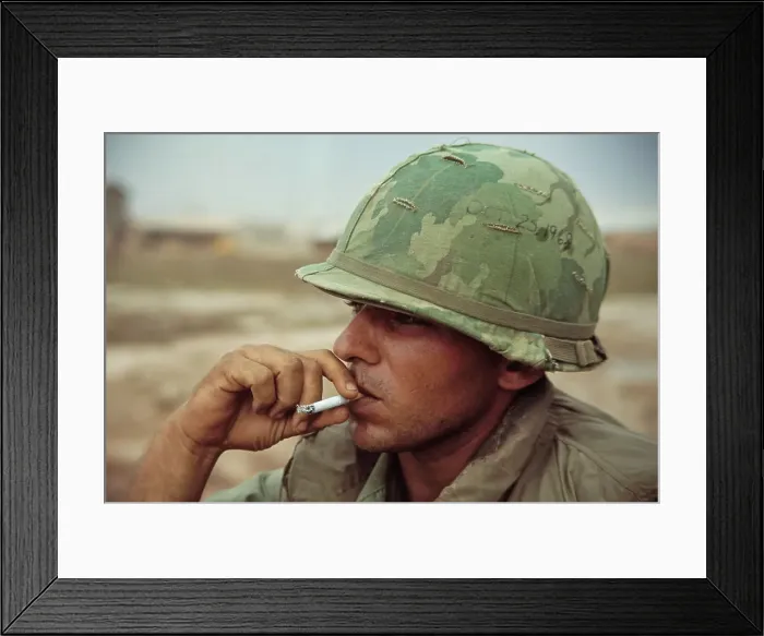 Framed Print : Army Physician Smoking Cigarette Framed Print : Army Physician Smoking Cigarette