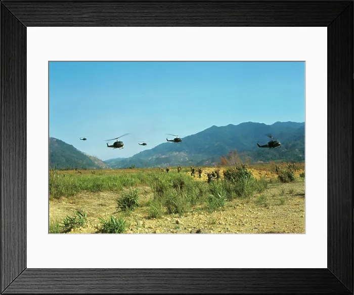 Framed Print : View of Helicopters Landing Framed Print : View of Helicopters Landing
