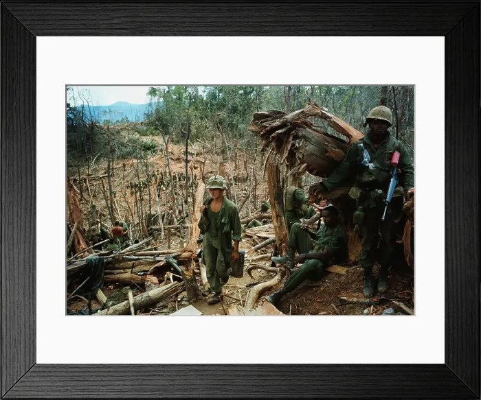 Framed Print : Soldiers Waiting For Helicopter to Arrive Framed Print : Soldiers Waiting For Helicopter to Arrive