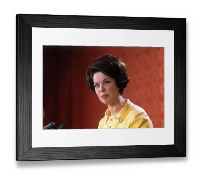 Framed Print : Shirley Temple Black Speaking at Podium Framed Print : Shirley Temple Black Speaking at Podium