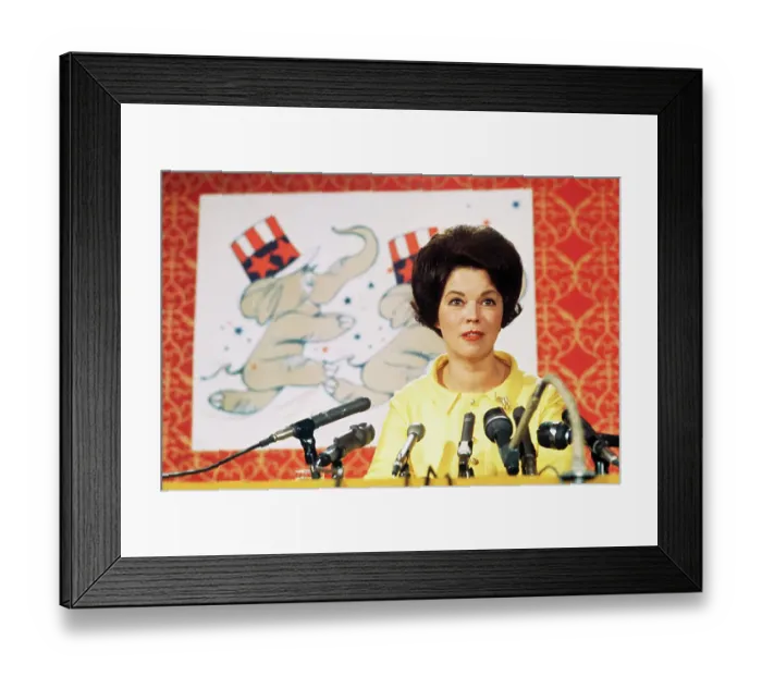 Framed Print : Shirley Temple Black Speaking at Podium Framed Print : Shirley Temple Black Speaking at Podium