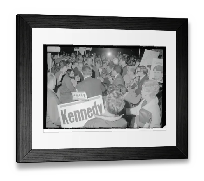 Framed Print : Robert F. Kennedy in Midst of Political Fans Framed Print : Robert F. Kennedy in Midst of Political Fans