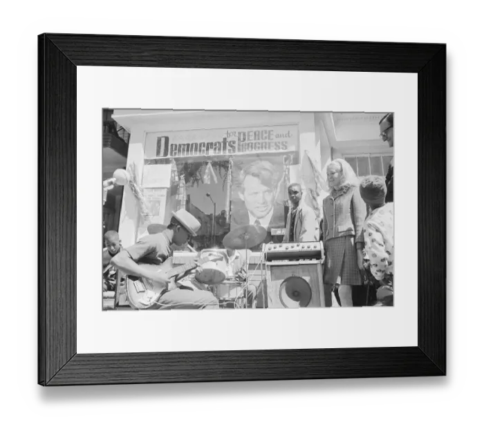 Framed Print : Joan Kennedy Standing Near African American Musicians Framed Print : Joan Kennedy Standing Near African American Musicians
