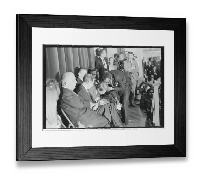 Framed Print : Richard Hatcher Talking to Robert Kennedy Framed Print : Richard Hatcher Talking to Robert Kennedy