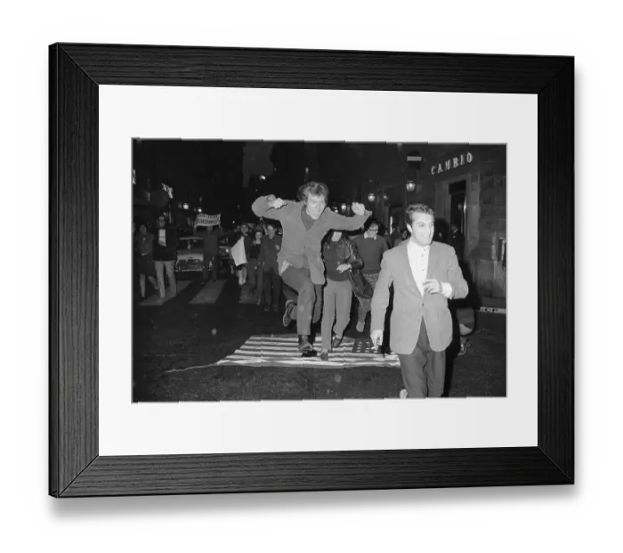 Framed Print : Italian Students Trample the US Flag 1968 Framed Print : Italian Students Trample the US Flag 1968