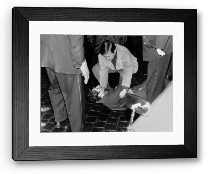 Framed Print : Injured Protestor In Frankfurt, 1968 Framed Print : Injured Protestor In Frankfurt, 1968