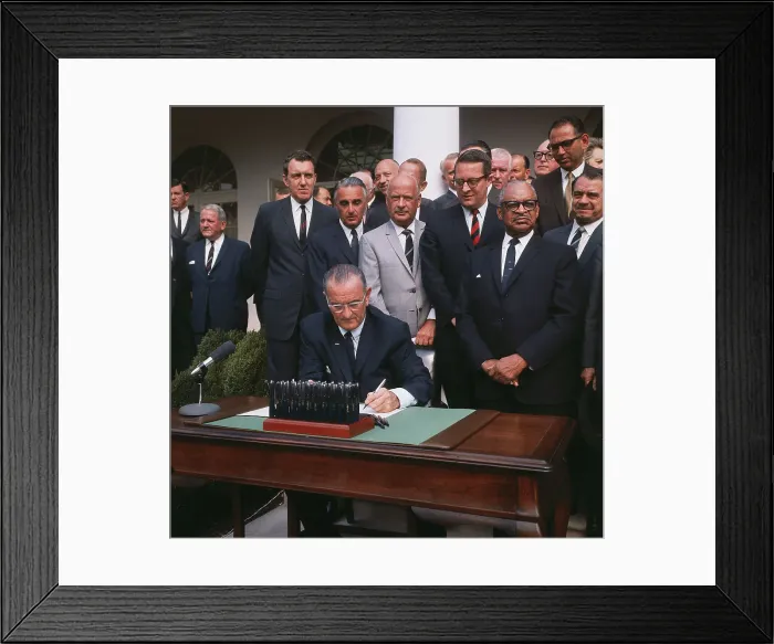 Framed Print : President Johnson Signing Civil Rights Act of 1968 Framed Print : President Johnson Signing Civil Rights Act of 1968