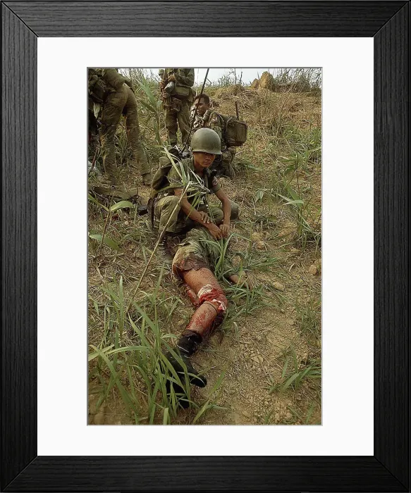 Framed Print : Medics Treat Wounded on Hill 552 Framed Print : Medics Treat Wounded on Hill 552
