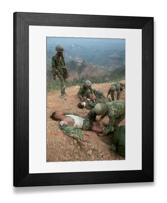 Framed Print : Wounded Vietnamese Troops on Hill 552 Framed Print : Wounded Vietnamese Troops on Hill 552