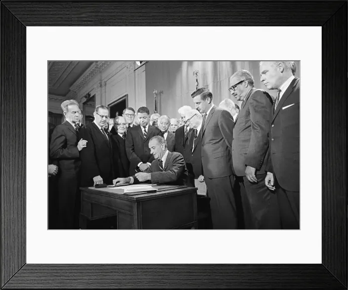 Framed Print : President Johnson Signs Civil Rights Bill Framed Print : President Johnson Signs Civil Rights Bill