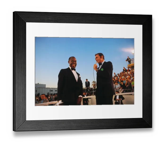 Framed Print : Louis Armstrong Being Interviewed by Ben Gazzara at The Academy Awards Framed Print : Louis Armstrong Being Interviewed by Ben Gazzara at The Academy Awards