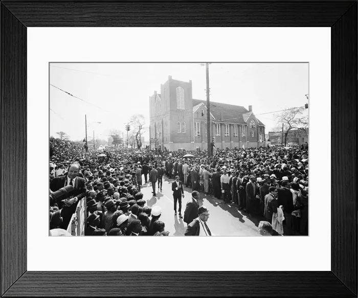 Framed Print : Huge Crowd In The Streets For Funeral